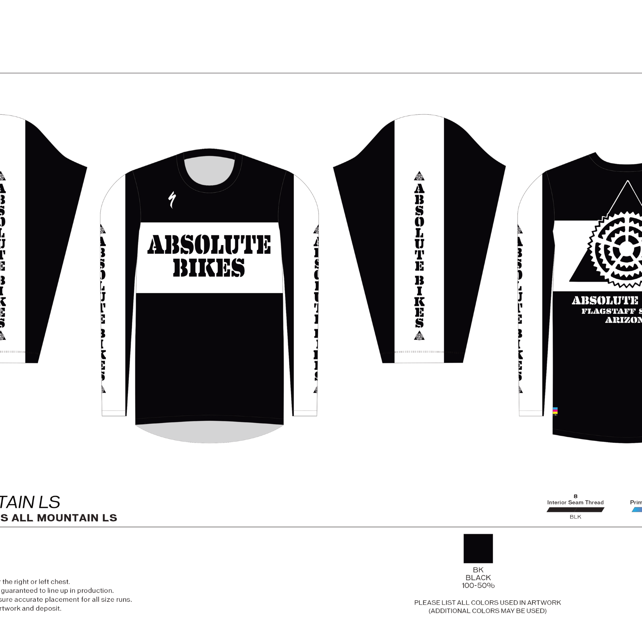 Absolute Bikes Custom MTB Jerseys - Retro Black White